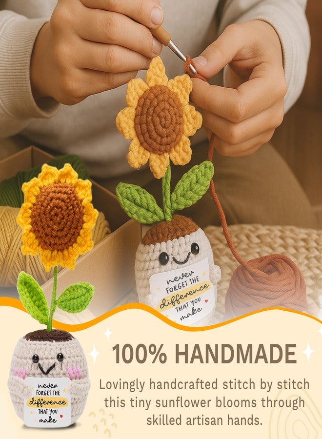 HEXMOZ End of Year Teacher Gifts - Thank You Appreciation Gifts for Teachers Day Birthday Graduation School Retirement Gift for Teacher - Handmade Collectible Sunflower - Image 4