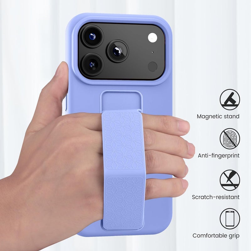 بورتوني حافظة iPhone 17 Pro، غطاء حامل إصبع مع حامل قابل للطي، حافظة سيليكون ناعمة متعددة الحوامل مغناطيسية للسيارة لهاتف iPhone 17 Pro مقاس 6.3 بوصة (أزرق سماوي، iPhone 17 Pro) - Image 5