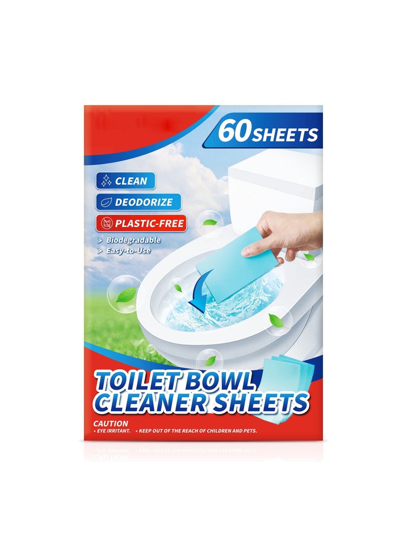 واي آند دي 60PCS Toilet Bowl Cleaners, (Eco) Friendly 60 Sheets Cleaner Strips, Plastic-Free Cleaning Pre-Measured & Biodegradable Stips, Efficiently Remove Stains Odors  - Image 1