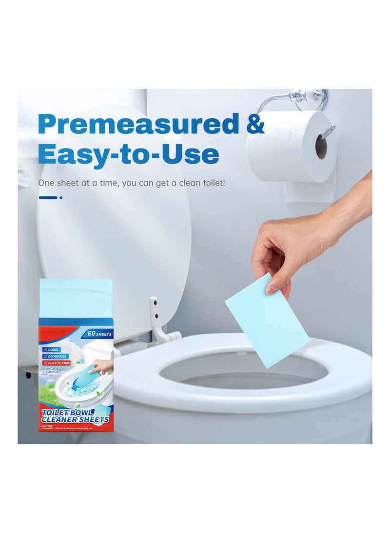 واي آند دي 60PCS Toilet Bowl Cleaners, (Eco) Friendly 60 Sheets Cleaner Strips, Plastic-Free Cleaning Pre-Measured & Biodegradable Stips, Efficiently Remove Stains Odors  - Image 4