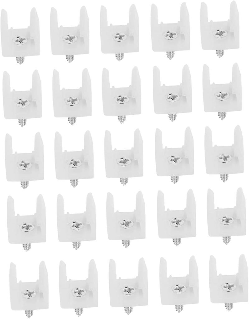 White Plastic Led Strip Light Clips 100pcs Easy Install Tape Clamp Fixed Clips - Image 1