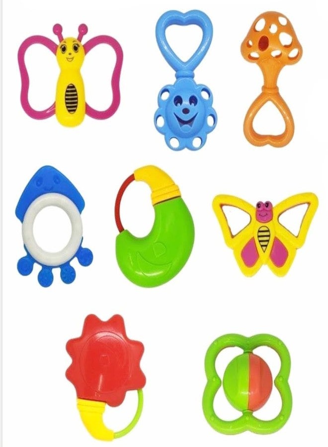 Teri beri Baby Toys 0-6 Months - Baby Rattles Teething Toys for Babies 0-6 Months, Infant Baby Toys 6-12 Months, Teethers for Babies 3-6 Months, Baby Shower Gifts Stocking Stuffers Toys Ages 0-2 (8 Pc Style 1)