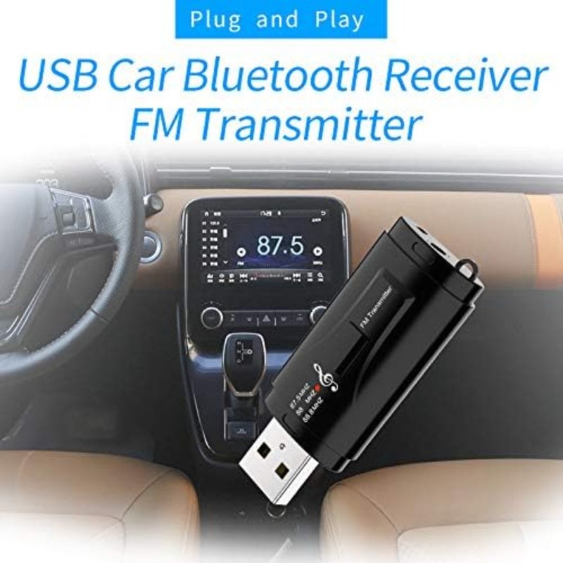 Bluetooth Car Adapter FM Transmitter, Bluetooth 5.0 USB Audio Receiver with Hands-Free Calling, Plug and Play AUX Adapter for Car Stereo, Speaker and Headset - Image 2