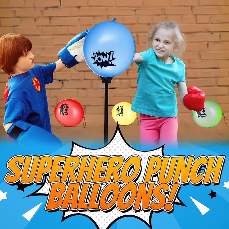 Bedwina Superhero Punch Balloons - 24 Pack of Large Punching Balls with Comic Book Designs - Image 2