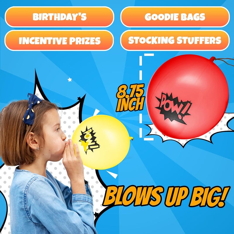 Bedwina Superhero Punch Balloons - 24 Pack of Large Punching Balls with Comic Book Designs - Image 5