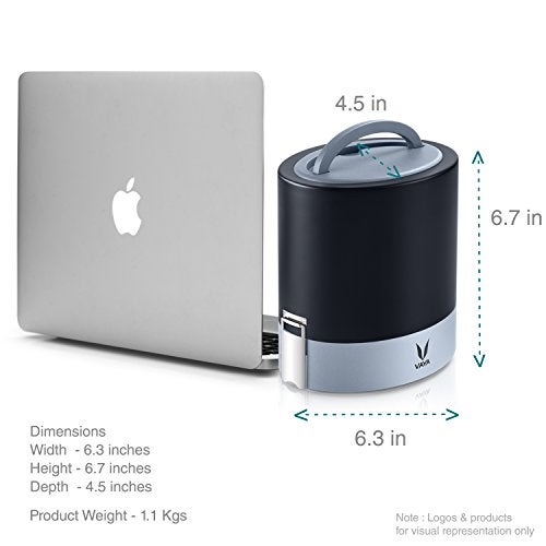 VAYA TYFFYN Stainless Steel Lunch Box Without Bagmat, Thermal Insulated Tiffin Box for School & Office Use, 1000 ml, 3 Containers, Black - Image 3