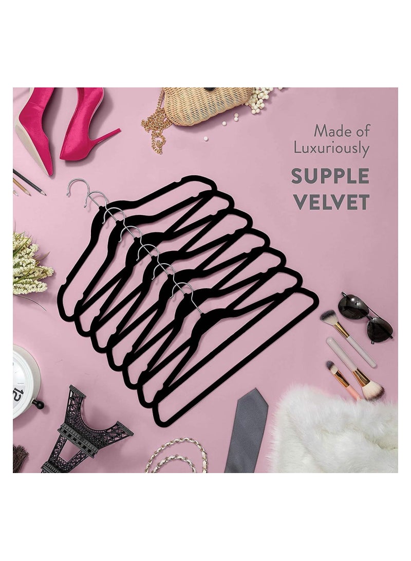 BLOOMING TIME Velvet non-slip Suit Clothes Hangers,360° rotating hook(100pc) - Image 5