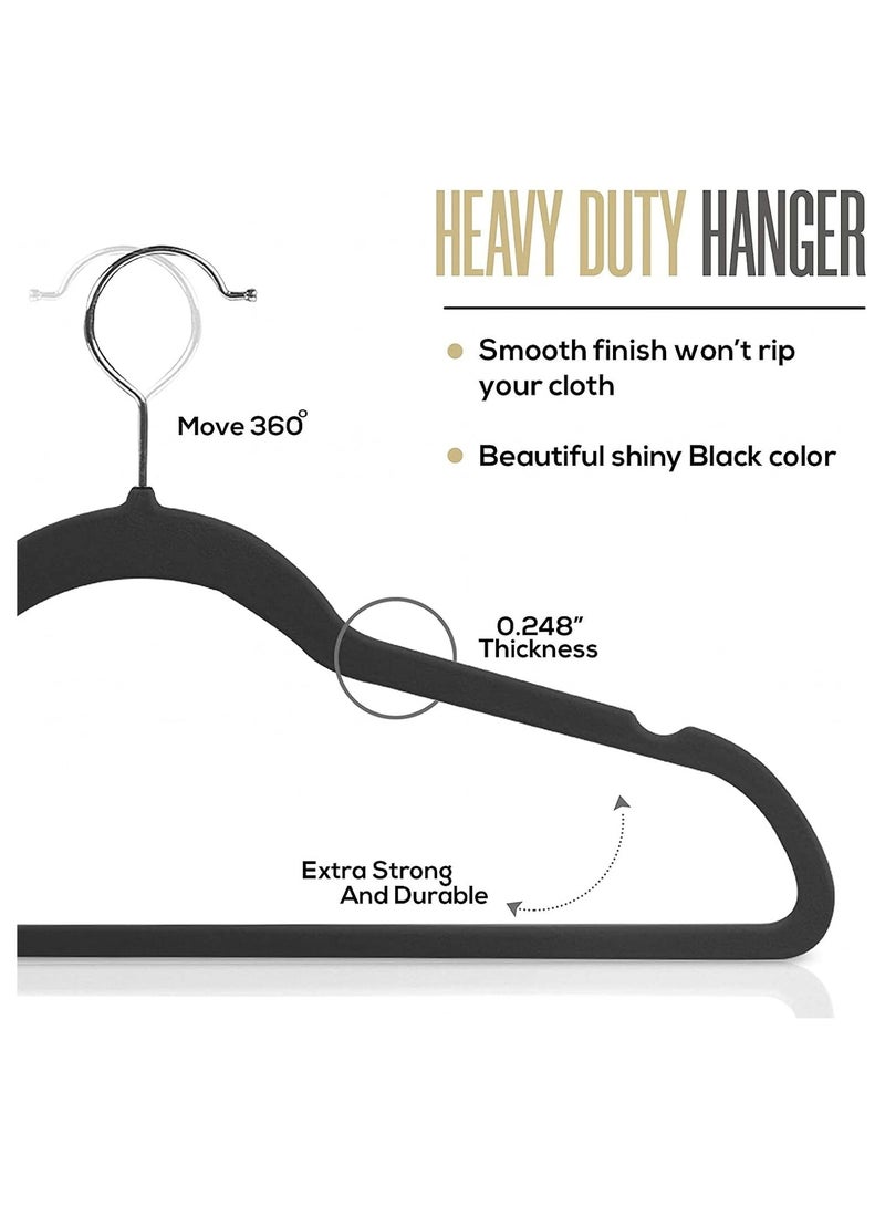 BLOOMING TIME Velvet non-slip Suit Clothes Hangers,360° rotating hook(100pc) - Image 4