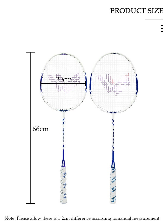 DUNISO مجموعة مضارب تنس الريشة من قطعتين، معدات تنس الريشة، خفيفة الوزن ومتينة، للاستخدام الداخلي والخارجي، لعبة الشاطئ في الفناء الخلفي للبالغين والأطفال، 2 مضرب، 3 ريشة وحقيبة حمل متضمنة - Image 3