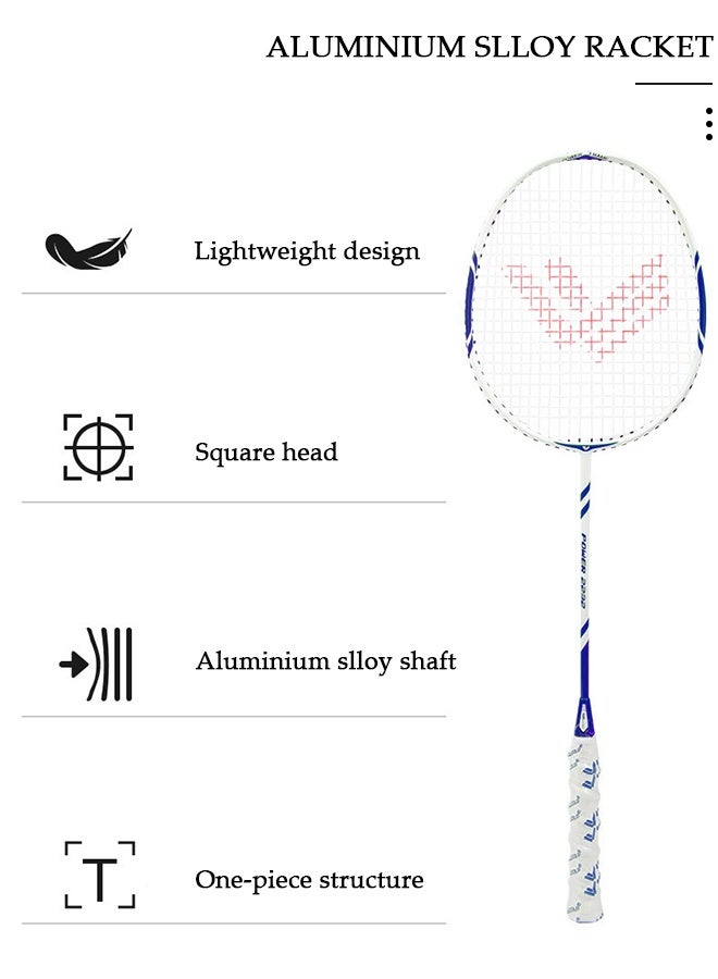 DUNISO مجموعة مضارب تنس الريشة من قطعتين، معدات تنس الريشة، خفيفة الوزن ومتينة، للاستخدام الداخلي والخارجي، لعبة الشاطئ في الفناء الخلفي للبالغين والأطفال، 2 مضرب، 3 ريشة وحقيبة حمل متضمنة - Image 2