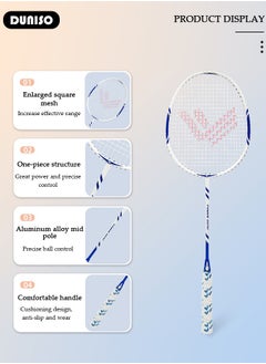 DUNISO Badminton Racket Set of 2, Badminton Equipment, Lightweight & Sturdy, Indoor Outdoor Sports Beach Backyard Game for Adults Kids, 2 Racquets, 3 Shuttlecocks & Carry Bag Included  - Image 5