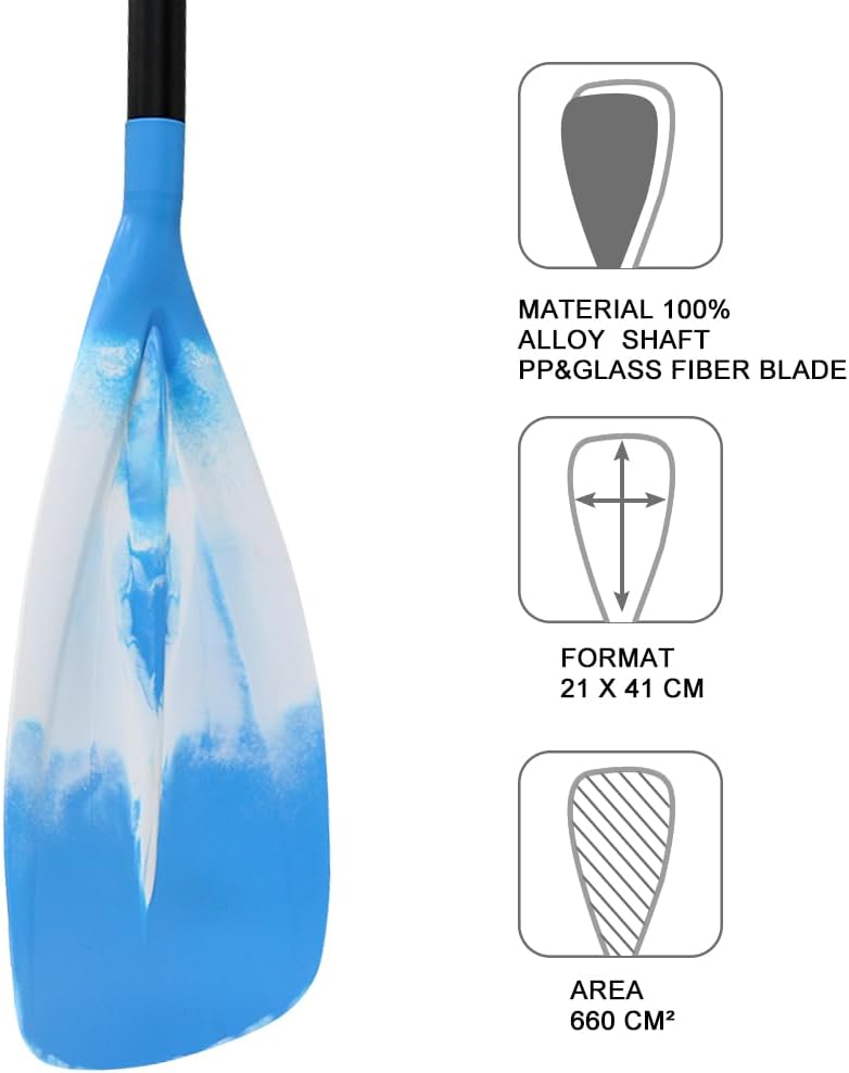Karltion SUP Paddle - 3-Piece Adjustable Aluminium SUP Paddle with Glass Fiber Blade for Surfing, Floating, Water Sports - Image 4