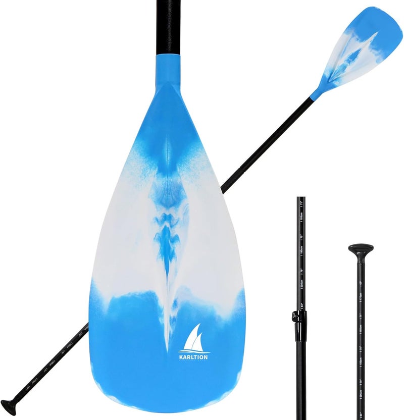 Karltion SUP Paddle - 3-Piece Adjustable Aluminium SUP Paddle with Glass Fiber Blade for Surfing, Floating, Water Sports - Image 1