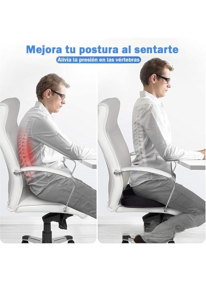 Gel coccyx seat cushion – Lumbar support for office and car seat – Medical cushion for coccyx pressure relief – Portable cushion with washable cover - Image 2