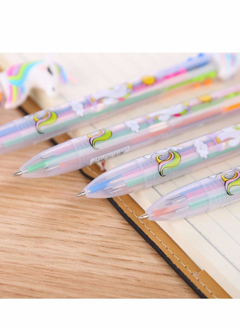 Excefore Unicorn Ballpoint Pen, 0.5mm 6-in-1 Multicolor Ballpoint Pen 6 Colors Retractable Ballpoint Pens Gel Pen Unicorn Shuttle Pens Liquid Ink Pens Set Pen Supplies Office Gifts (6 Pack)  - Image 4