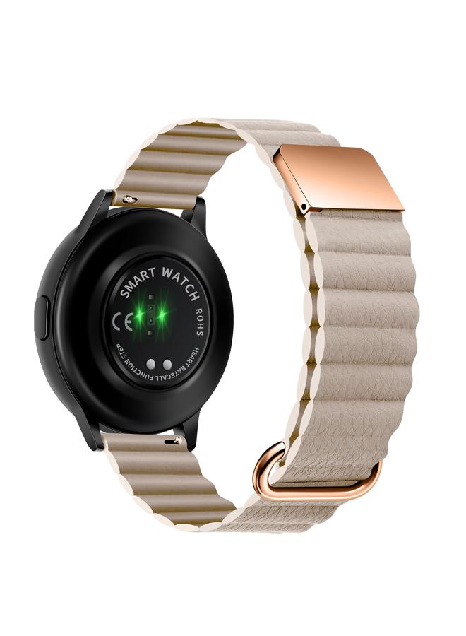 erorex Replacement Band For Samsung Galaxy Watch3 41mm 20mm Magnetic Buckle Leather Watch Band - Image 1