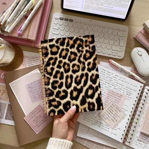 Lacama Leopard Print Gifts for Women Cheetah Print Gifts Notebook Journal, Cheetah Prints Journal Hardcover Spiral Notebook, Leopard Prints School Office Supplies 160 Pages A5 - Image 2