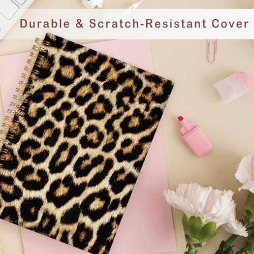 Lacama Leopard Print Gifts for Women Cheetah Print Gifts Notebook Journal, Cheetah Prints Journal Hardcover Spiral Notebook, Leopard Prints School Office Supplies 160 Pages A5 - Image 4