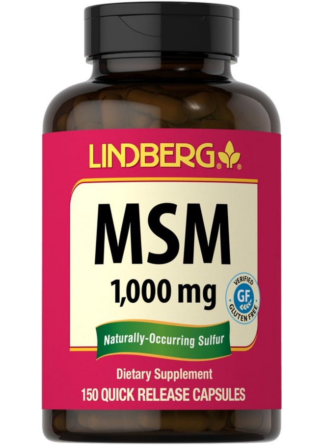 Lindberg - Lindberg MSM Capsules 1000mg | 150 Count | Non-GMO, Gluten Free Supplement - Image 1