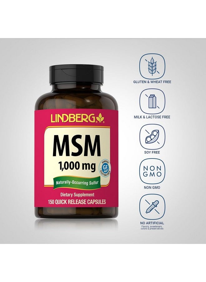 Lindberg - Lindberg MSM Capsules 1000mg | 150 Count | Non-GMO, Gluten Free Supplement - Image 1