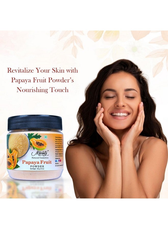 Mirintz 100% Natural Papaya Powder for Skincare | (3.5 Oz) Herbal Natural Fruit Powder for Cosmetics - Face & Skin | Dried Papaya Powder Mix for Papaya Cream | Fruit Fresh Powder for Glowing Skin - Image 2