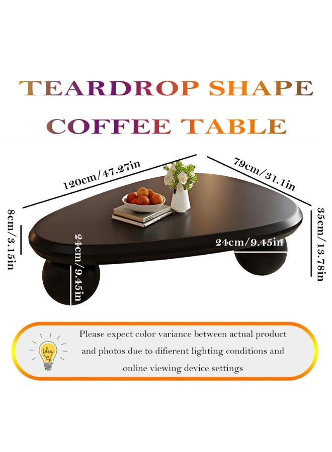 Generic Cloud Coffee Table Modern Irregular Coffee Table with 3 Round Legs Unique End Table for Apartment, Living Room - Image 2