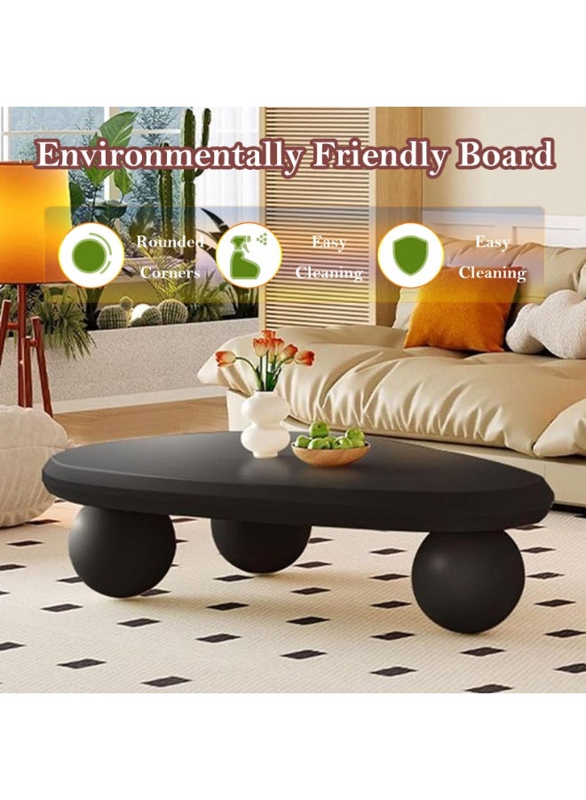 Generic Cloud Coffee Table Modern Irregular Coffee Table with 3 Round Legs Unique End Table for Apartment, Living Room - Image 4