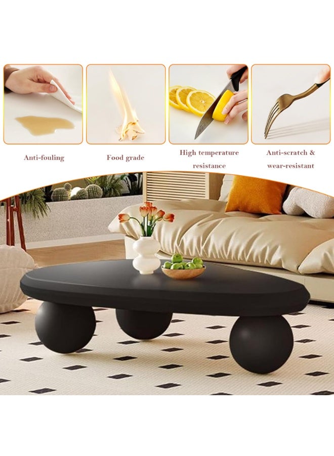 Generic Cloud Coffee Table Modern Irregular Coffee Table with 3 Round Legs Unique End Table for Apartment, Living Room - Image 5