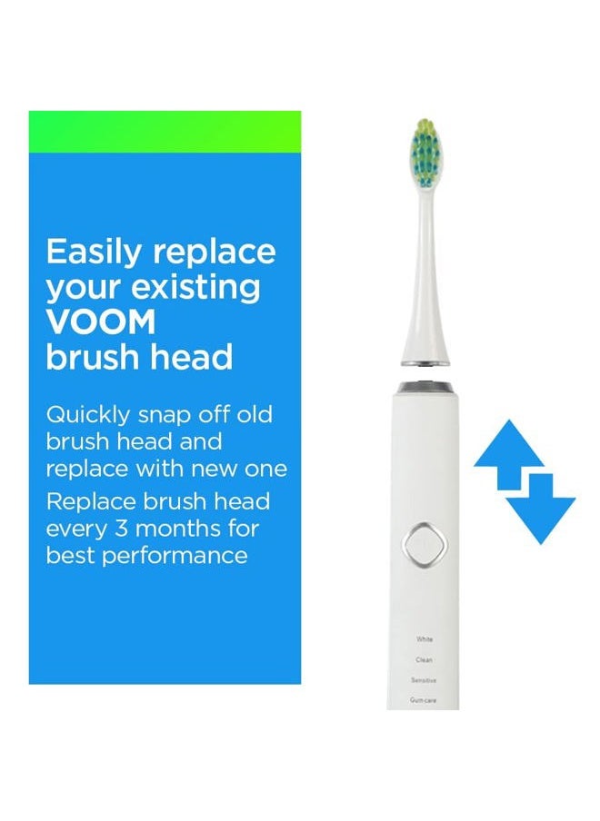 VOOM SONIC - Pro 7 Series Replacement Brush Heads Advanced Bristle Technology Soft Dupont Nylon Bristles Oral Care - White - 6 Count (Pack of 1) - Image 1