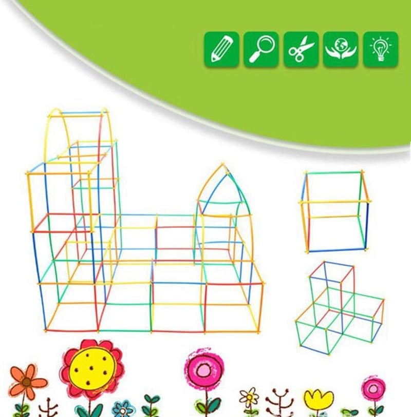 كلاراكو لعبة بناء مكونة من 500 قطعة من القش - عبوة عملاقة مع صندوق تخزين - Image 2