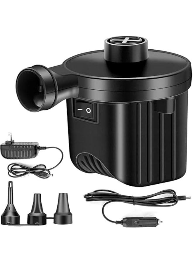 HOOKOR Air Pump, Electric Air Pump for Inflatables, Air Mattress Pump for Air Bed Quick Fill with 3 Nozzles, Boats, Swimming Ring  - Image 1