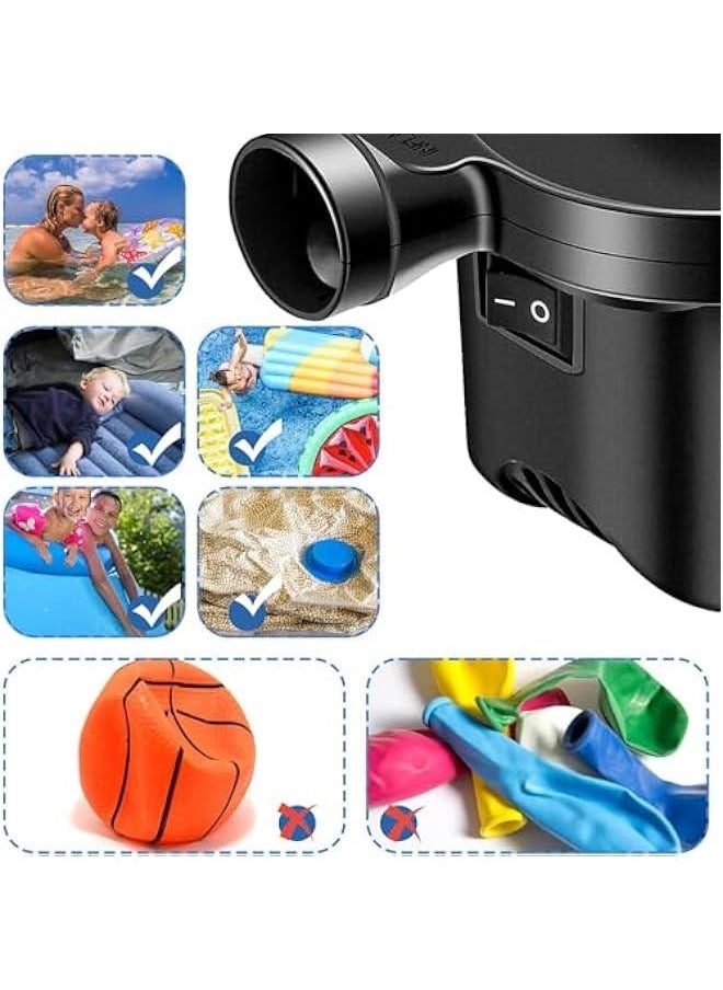 HOOKOR Air Pump, Electric Air Pump for Inflatables, Air Mattress Pump for Air Bed Quick Fill with 3 Nozzles, Boats, Swimming Ring  - Image 4