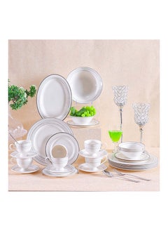 DANUBE HOME Anton 32 Piece New Bone China Dinner Set Serve 6 New Bone China Modern Houseware Dinner Set L 37.5x27.5 X H 28.5cm Grey  - Image 1