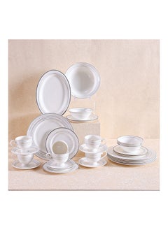DANUBE HOME Anton 32 Piece New Bone China Dinner Set Serve 6 New Bone China Modern Houseware Dinner Set L 37.5x27.5 X H 28.5cm Grey  - Image 3
