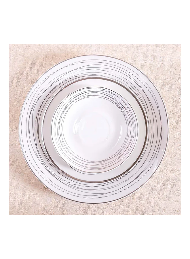 DANUBE HOME Anton 32 Piece New Bone China Dinner Set Serve 6 New Bone China Modern Houseware Dinner Set L 37.5x27.5 X H 28.5cm Grey