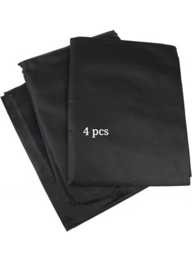 Car Seat Cover Cloth 4PCS Set Universal Seat Protection Fabric Cover Anti Dust Waterproof Interior Seat Protector for Car SUV Van Front Rear Seat Cover Set Black