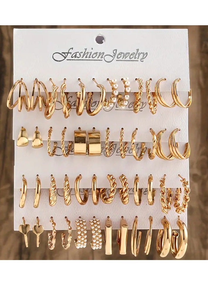 Goolsky Pairs Set Of Tiny Delicate Hoop Earrings Zinc Alloy Jewelry Vintage Elegant Style Pretty Female Gift  - Image 1