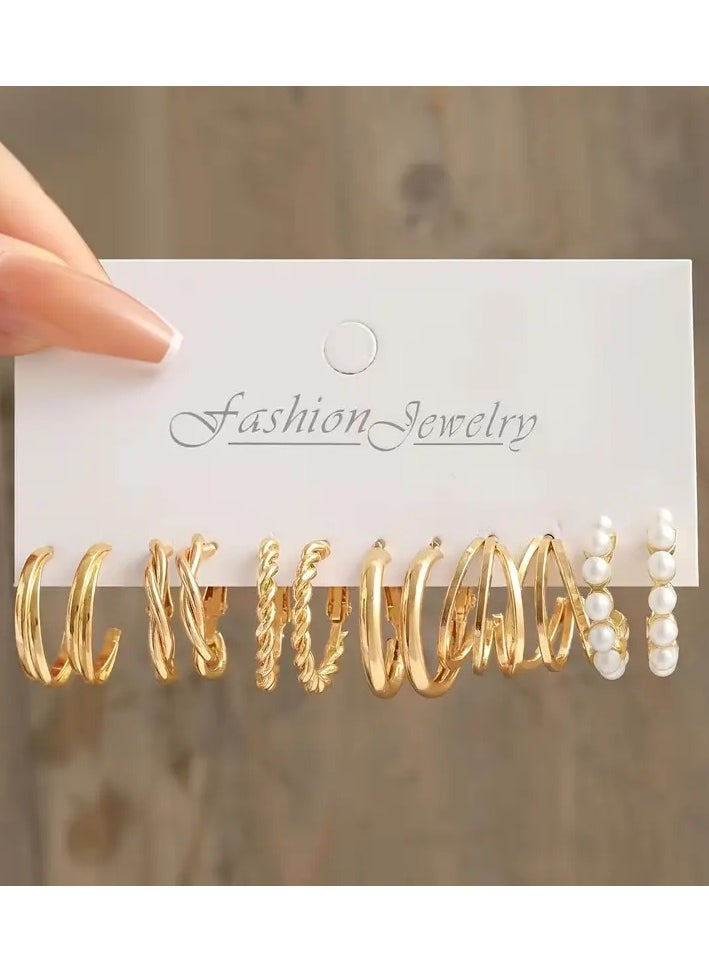 Goolsky Pairs Set Of Tiny Delicate Hoop Earrings Zinc Alloy Jewelry Vintage Elegant Style Pretty Female Gift  - Image 5