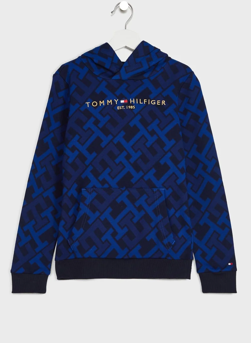 TOMMY HILFIGER Youth Aop Print Monogram Hoodie