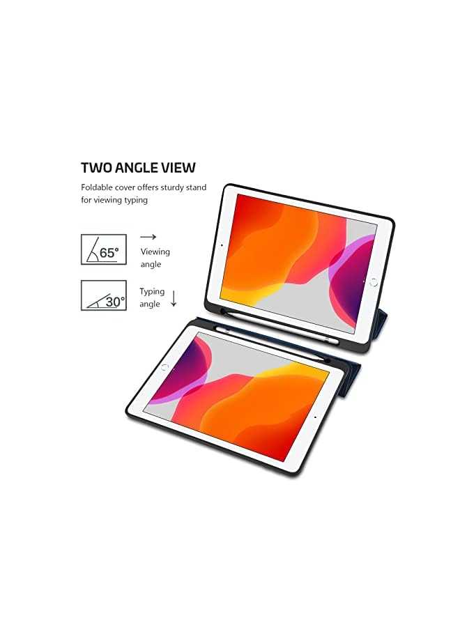 Procases iPad 10.2 9th Gen 2021/10.2 8th Gen 2020 / 7th Generation 2019 with Pencil Holder, Flexible Soft TPU Back Cover Ultra Slim Lightweight Stand Protective Case for Apple iPad 9/8/7 -Navy - Image 5