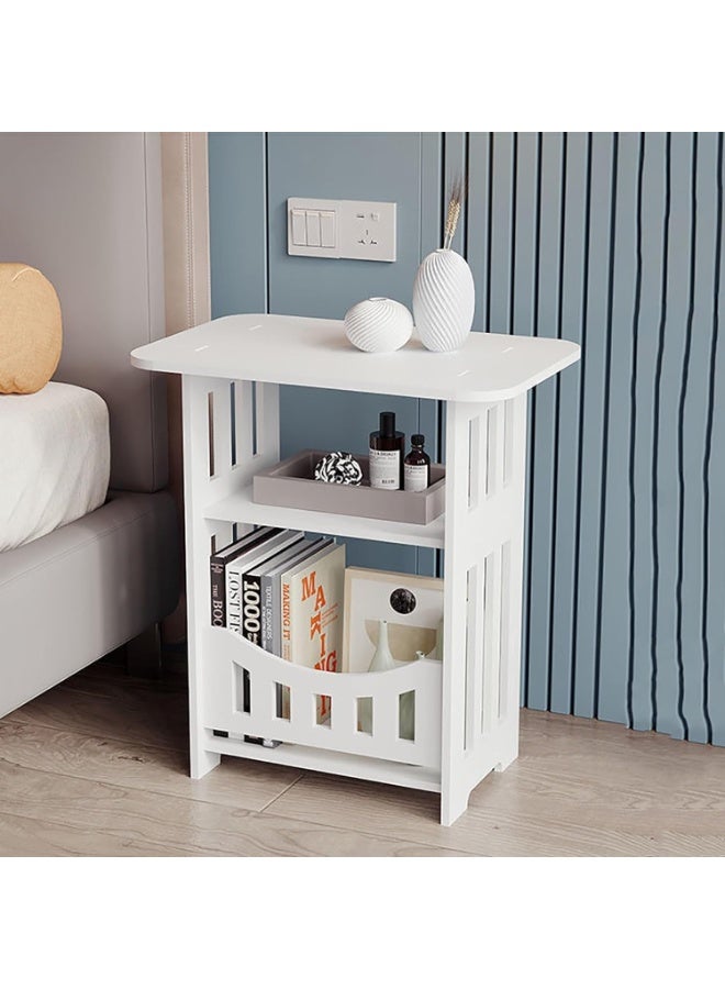 MostNow Simple Bedside Tables Small Nightstand for Bedroom, Bedside, Nightstands Storage Shelf, Sofa Table for Small Space,Double Layer - Image 5