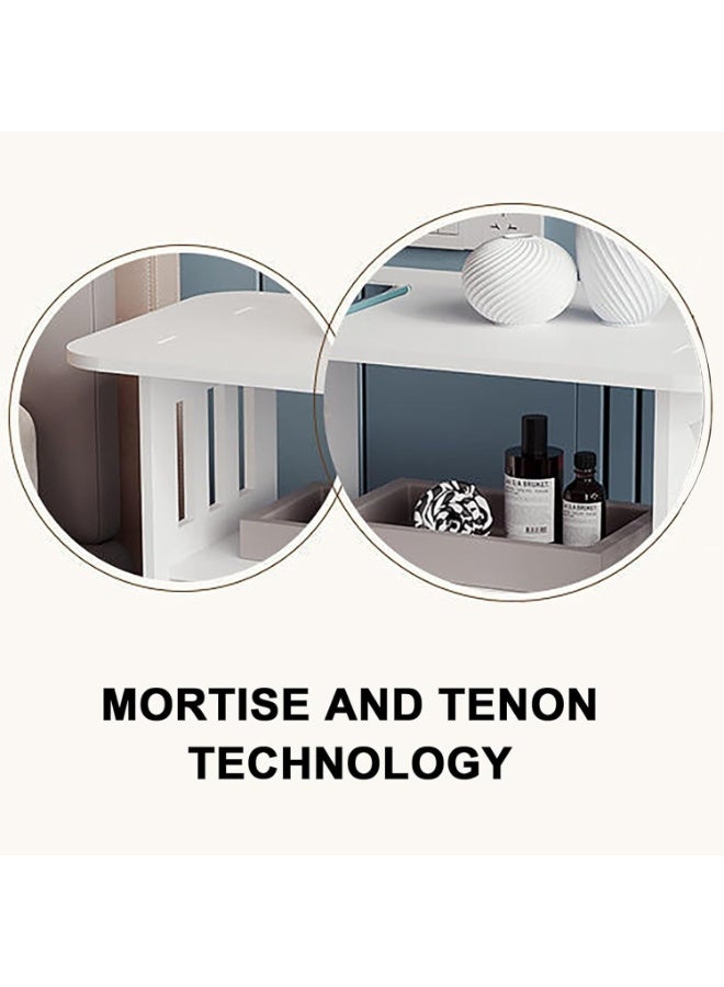 MostNow Simple Bedside Tables Small Nightstand for Bedroom, Bedside, Nightstands Storage Shelf, Sofa Table for Small Space,Double Layer - Image 2