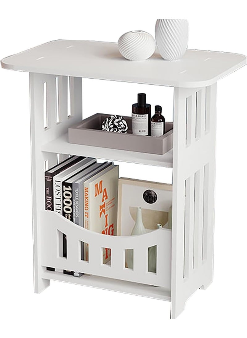 MostNow Simple Bedside Tables Small Nightstand for Bedroom, Bedside, Nightstands Storage Shelf, Sofa Table for Small Space,Double Layer - Image 1