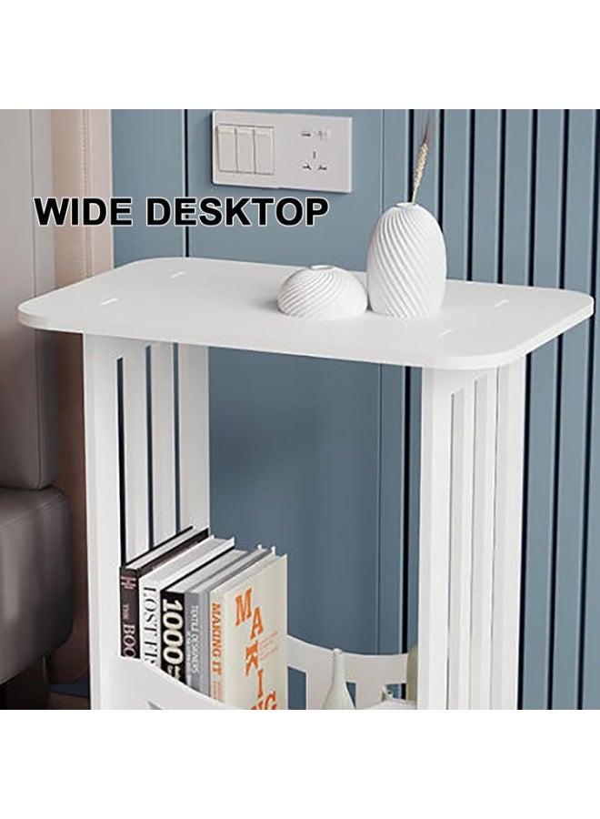 MostNow Simple Bedside Tables Small Nightstand for Bedroom, Bedside, Nightstands Storage Shelf, Sofa Table for Small Space,Double Layer - Image 4