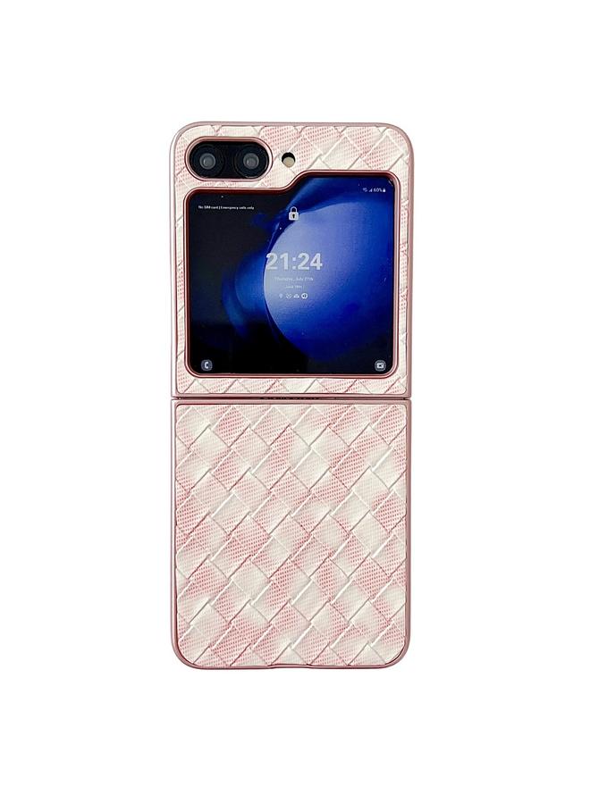 اس-توب جراب لهاتف Samsung Galaxy Z Flip6 بنمط منسوج ملون مع تغطية كاملة - Image 1