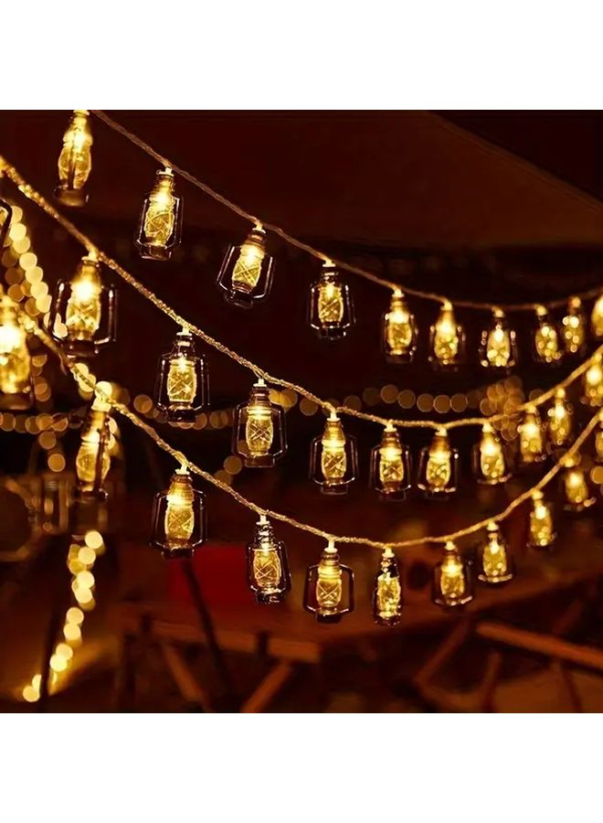 Vintage Retro Horse Head Design 20 Light Battery Powered Warm White String Lights 118 Inch - Image 1