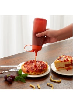 SYOSI 6 Pack Plastic Condiment Squeeze Bottles 16 oz with Top Food Grade Squirt Bottle for Sauces Hot Syrup Oil Dispenser Salad Dressings Container extra 8 Chalk Labels and 1 Pen  - Image 2