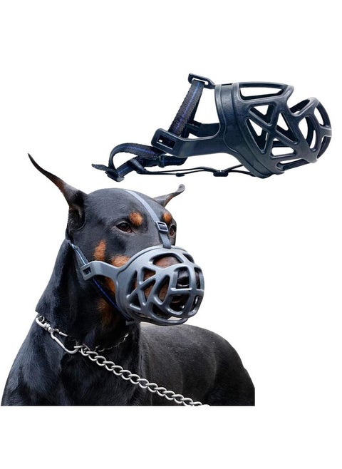 Dog Muzzle,Soft Basket Silicone Muzzles For Dog, Best To Prevent Biting, Chewing And Barking, Allows Drinking And Panting (Medium)