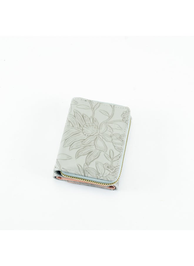 Generic Leather Flip Wallet & Card Holder with Multiple  Pockets and Zipped Pocket Grey  - Image 2