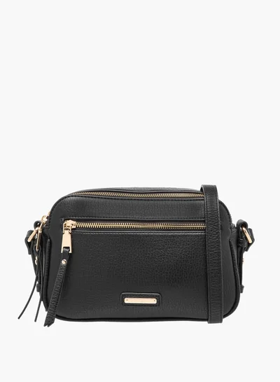 Celeste Women Textured Crossbody Bag with Zip Closure and Adjustable Strap